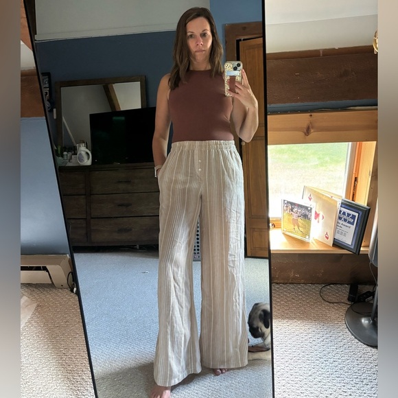 Sincerely Jules Beige Striped Pants - Picture 2 of 8